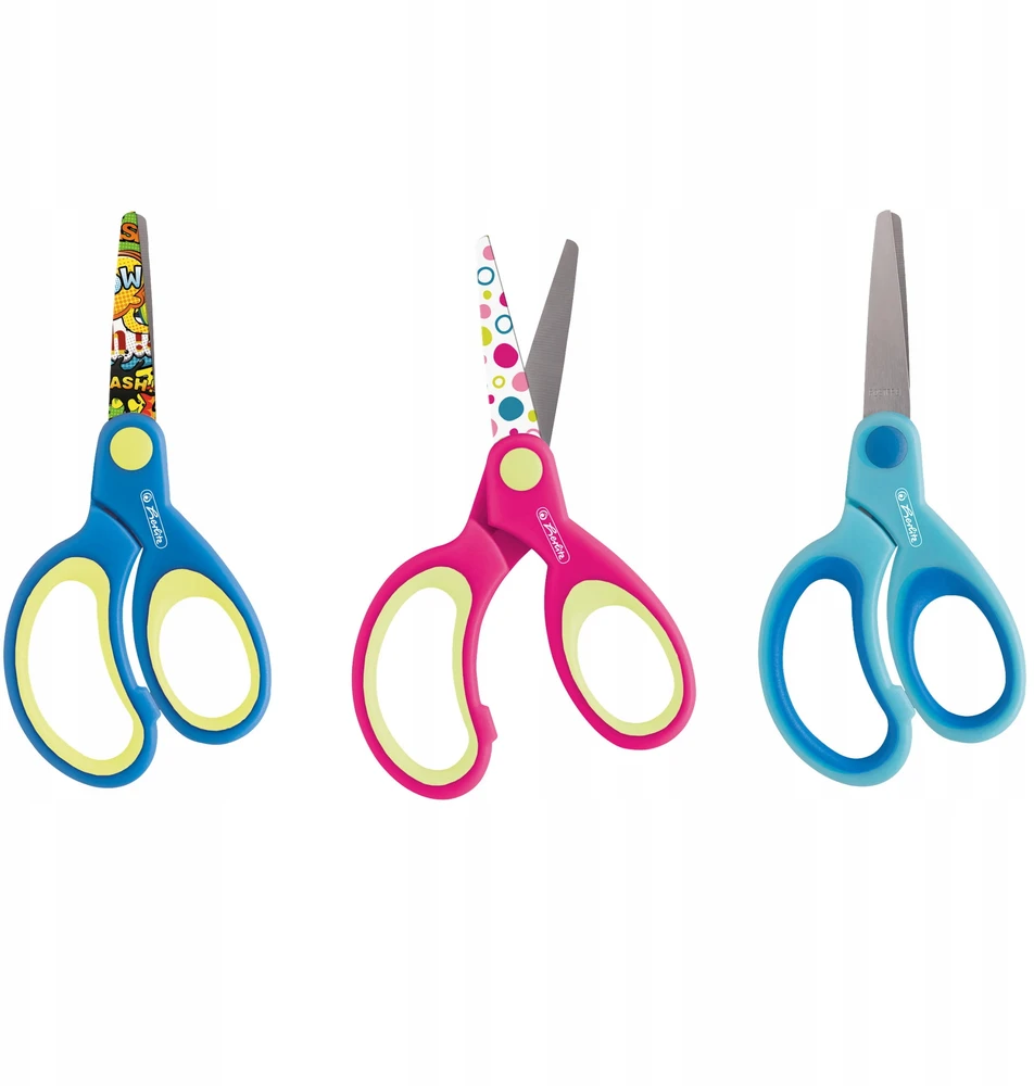 Herlitz ERGONOMIKOS popierinės žirklės 13 cm saugios žirklės biurui ir mokyklai