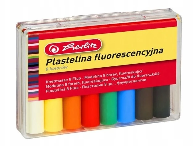 Herlitz Fluo plastilinas 8 spalvų