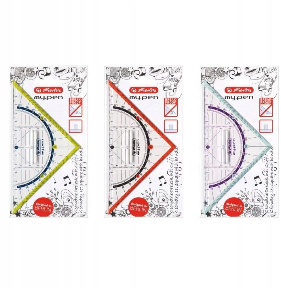 Herlitz Geometrijos trikampis My.pen, 16cm