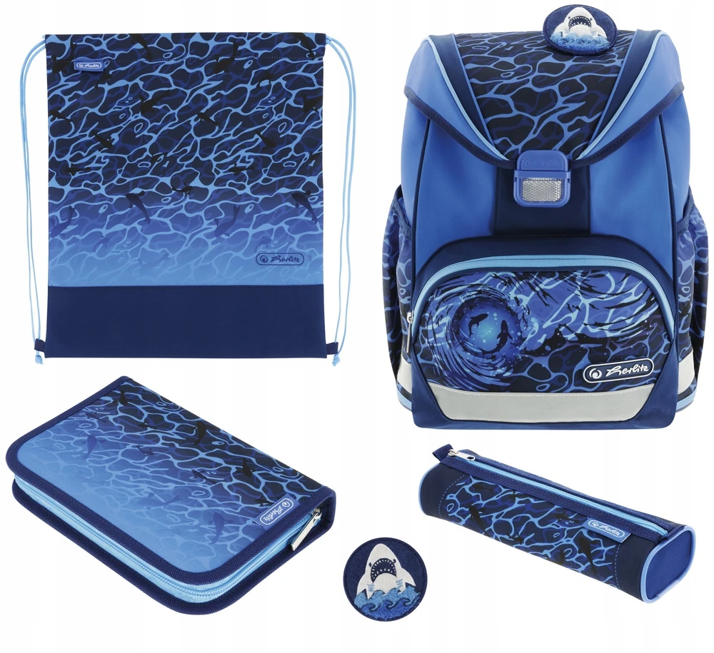 Herlitz mokyklinė kuprinė Ultralight Plus Mėlyna Shark