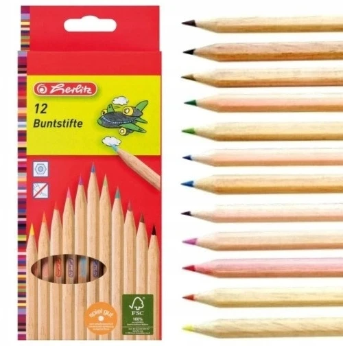 Herlitz Natura spalvoti pieštukai, 12 spalvų