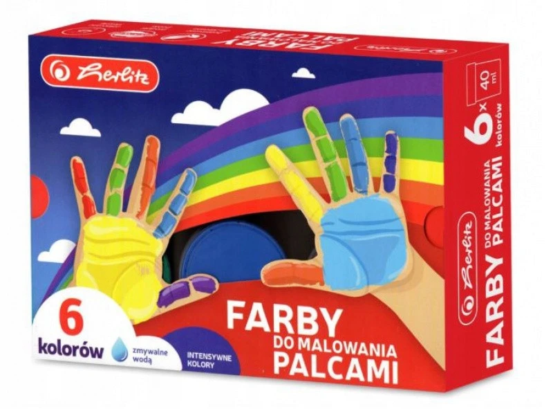 Herlitz pirštukų dažai, 6 spalvų, 40ml