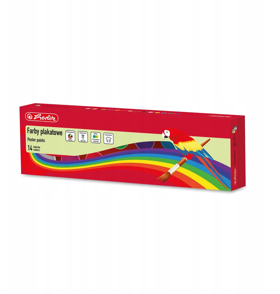 Herlitz plakato dažai, 14 spalvų x 20 ml