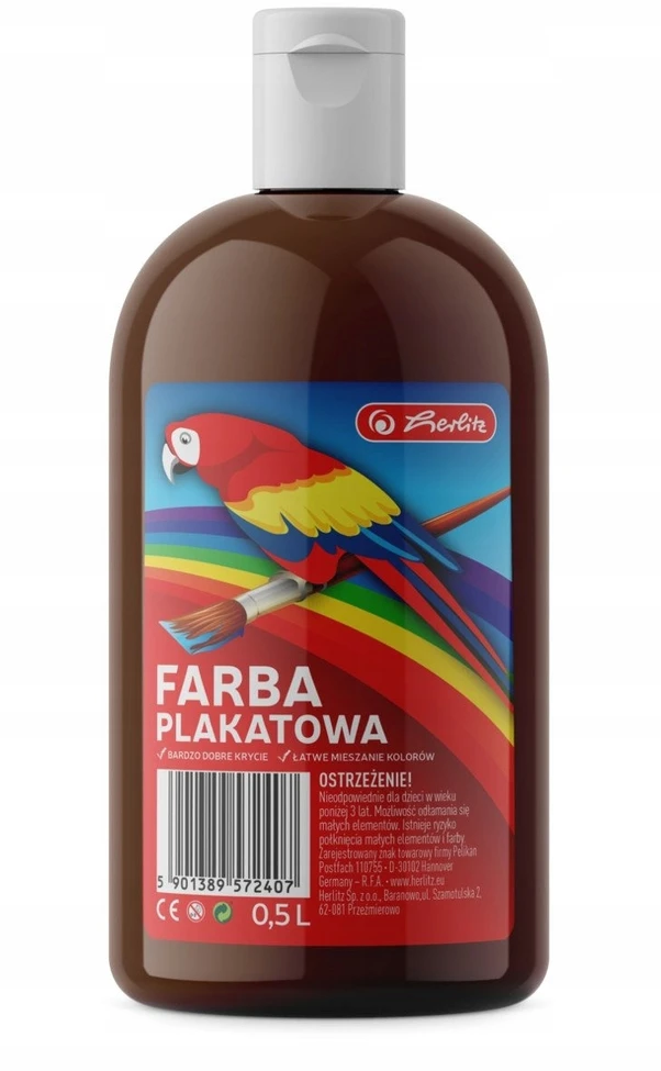 Herlitz plakato dažai 500 ml, rudi