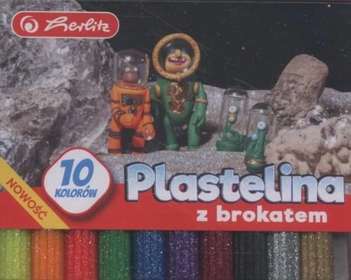 HERLITZ Plastilinas su blizgučiais 10 spalvų