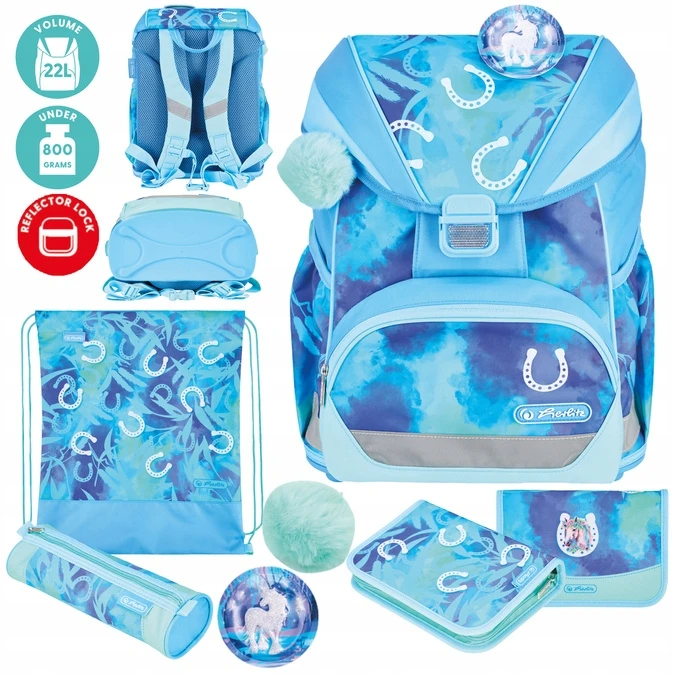 Herlitz Ultralight Xl kuprinė 1-3 klasei, 22l, 800g, su priedais