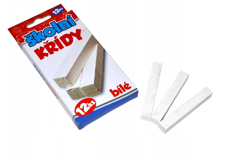 Hero Wiky Baltas mokyklinės kreidelės, 12 vnt. dėžutėje