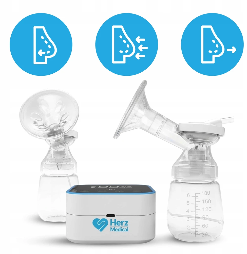 Herz Medical Instruments ELEKTRINIS KRŪČIŲ KIETUVAS DVIGUBAS BELAIDAS DVIFAZIŲ TYLUS + AKUMULIATORIUS BE BPA