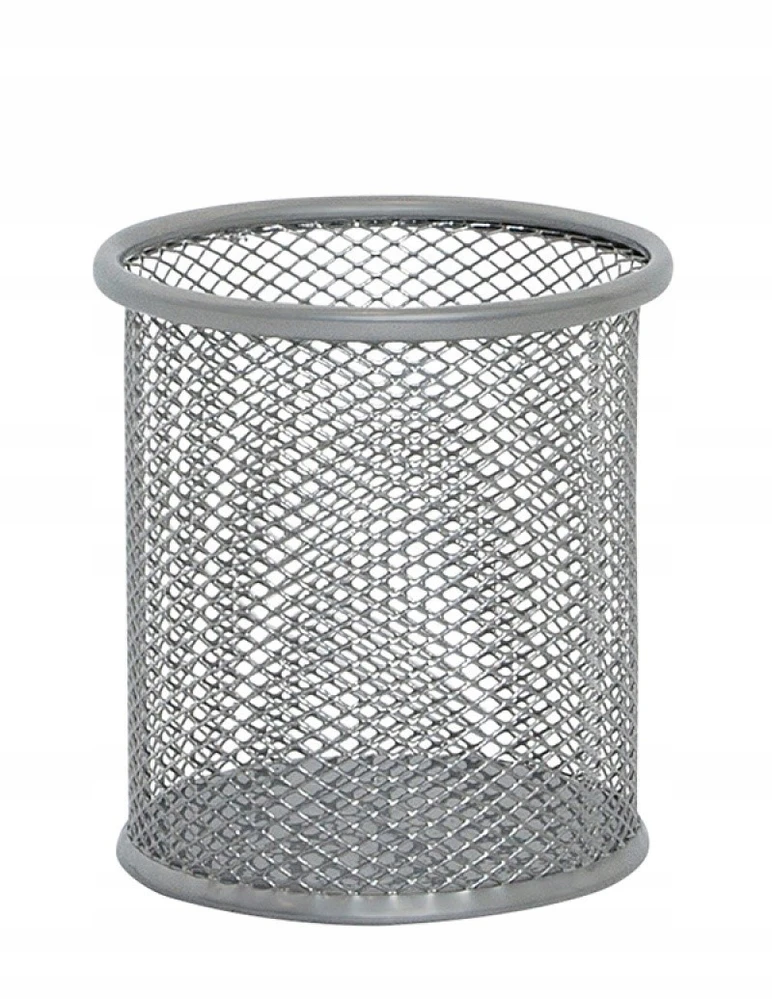 Hexagon Metalinis rašiklių laikiklis, sidabrinis, apvalus, 90x100mm