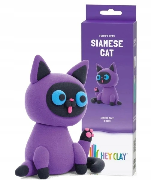 HEY CLAY HCL30112CEE figūrėlė Pūkuoti gyvūnai Siamo katė 3 pakuotė