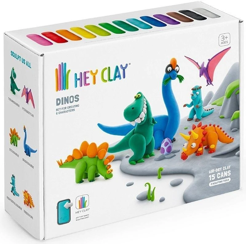 HEY CLAY - Dinozaurų rinkinys, TM Žaislai
