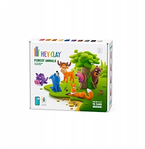 „Hey Clay Forest Animals“ rinkinys – spalvingi modeliuojantys vaikai – oro sauso molio rinkinys 15
