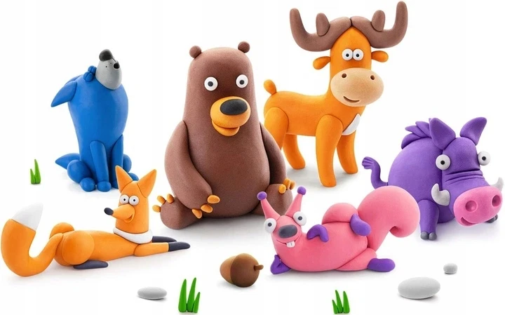 TM Toys Rankdarbių rinkinys Hey Clay miško gyvūnai su priedais