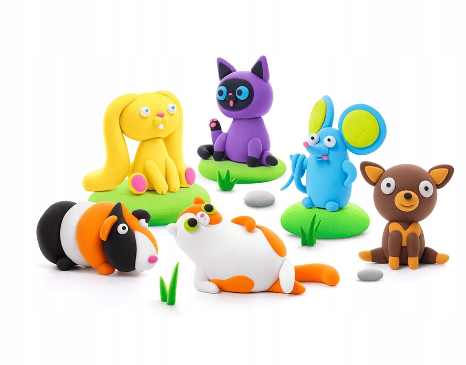 HEY CLAY - plastilino pūkuotieji gyvūnai FLuffY PETS