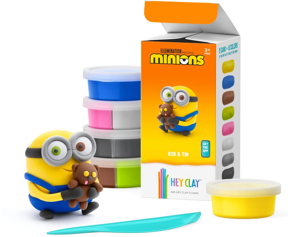 Hey Clay Sveiki, Clay. Minionai. Bobas ir Timas TM žaislai