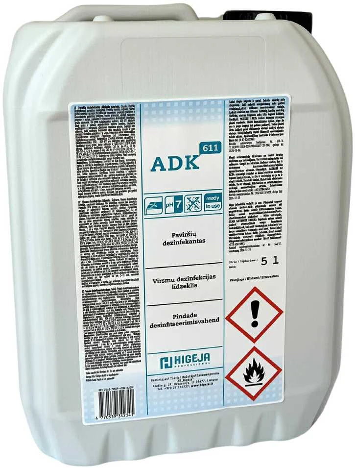 Higeja Hi Labs Skystas paviršių dezinfekantas ADK 611 5L