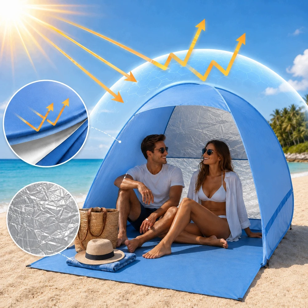 Hikey SAVIMI SURENKAMA TURISTINĖ POP-UP PAPLŪDŽIO palapinė, NEŠIOJAMAS UV+ dangtelis