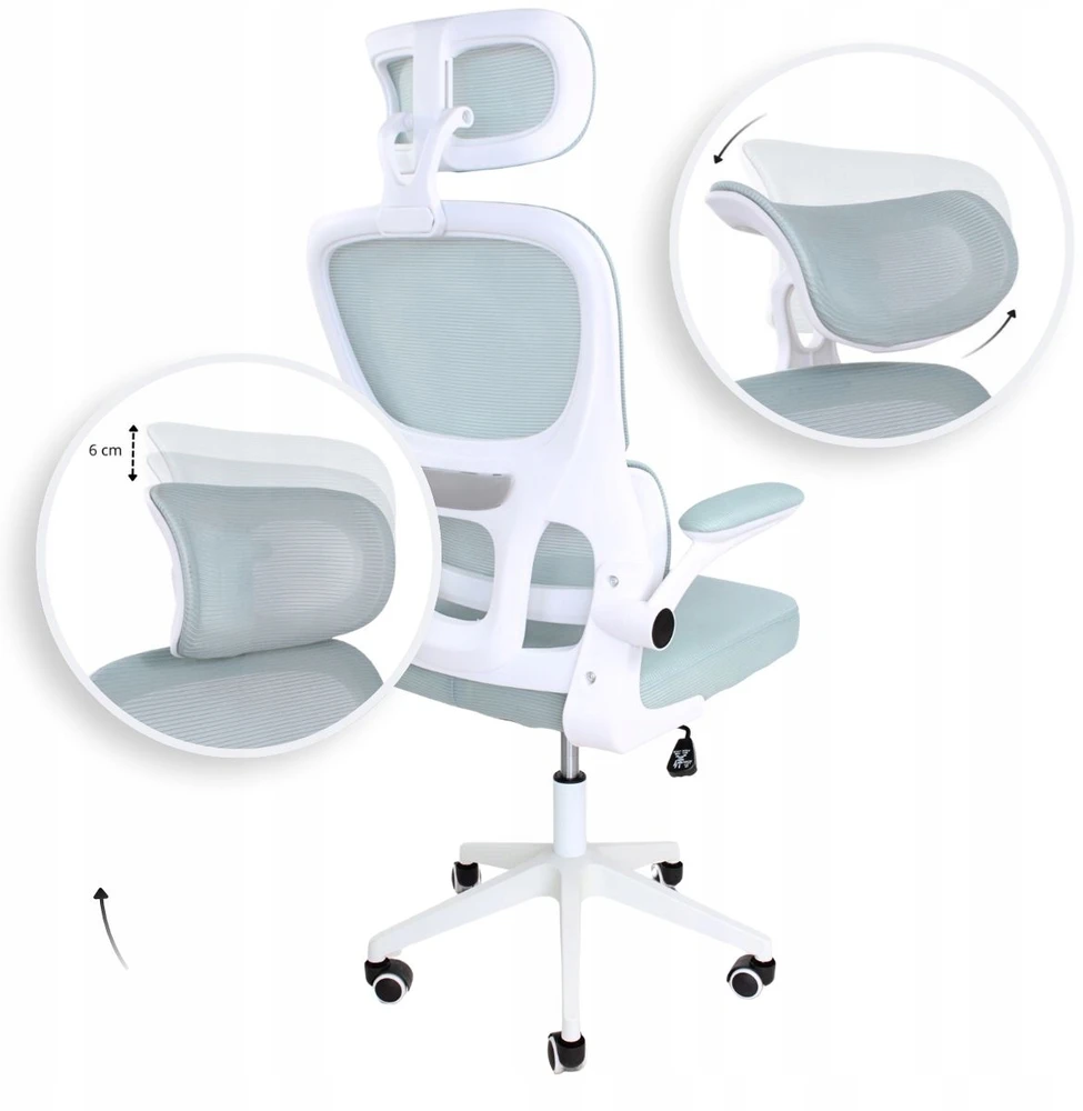 Hile Ergonomiška pasukama biuro kėdė, stalo kėdė, mėtų Žalias L069