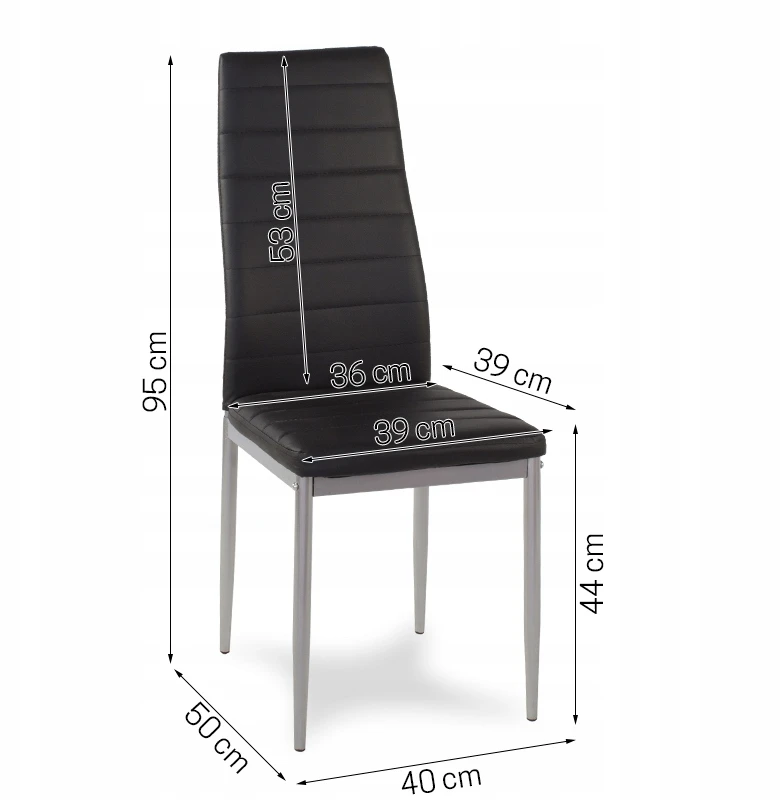Hile Kėdė ECO LEATHER KĖDĖS juodos kojos pilkos 704B-TH