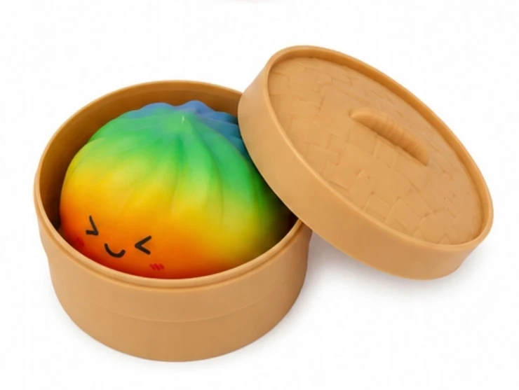 Trend Toys - Kawaii vaivorykštės putplasčio koldūnai 8,5 cm garinimo krepšelyje (201080)