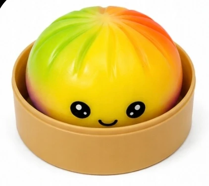 Trend Toys - Kawaii vaivorykštės putplasčio koldūnai 8,5 cm garinimo krepšelyje (201080)