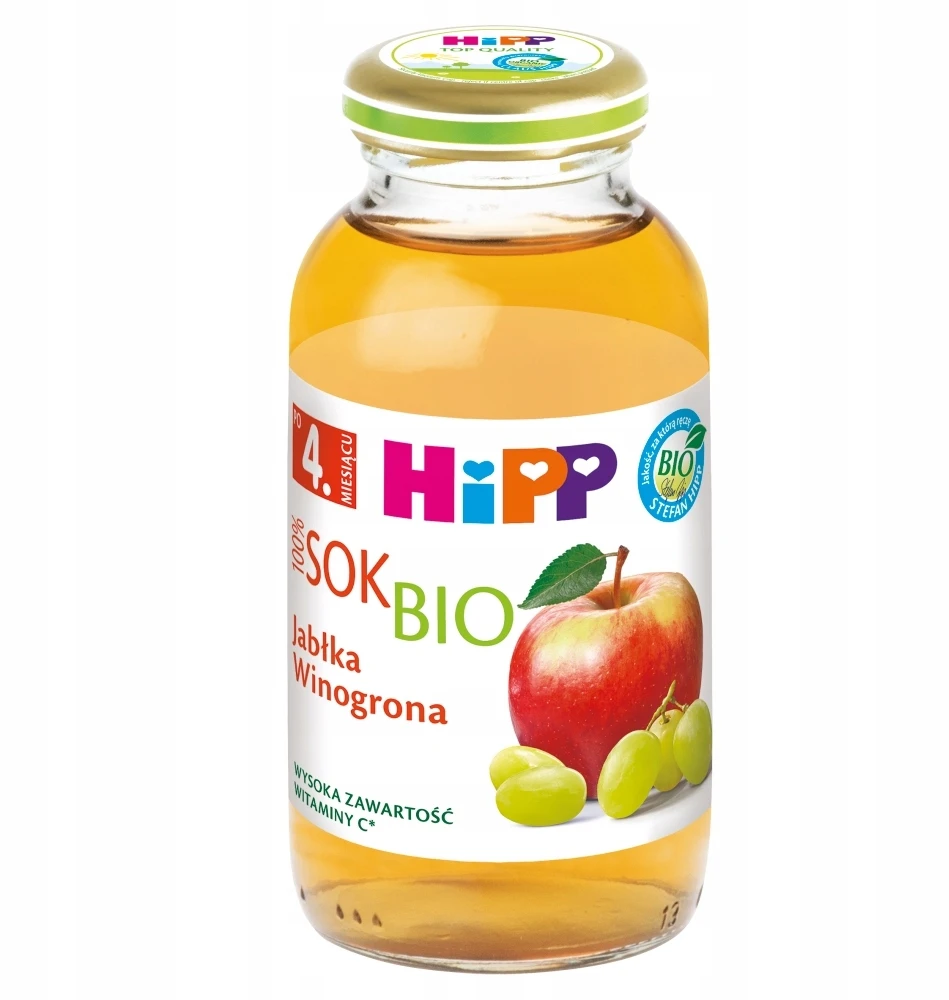HiPP BIO 100% obuolių-vynuogių sultys 200ml po 4 mėn