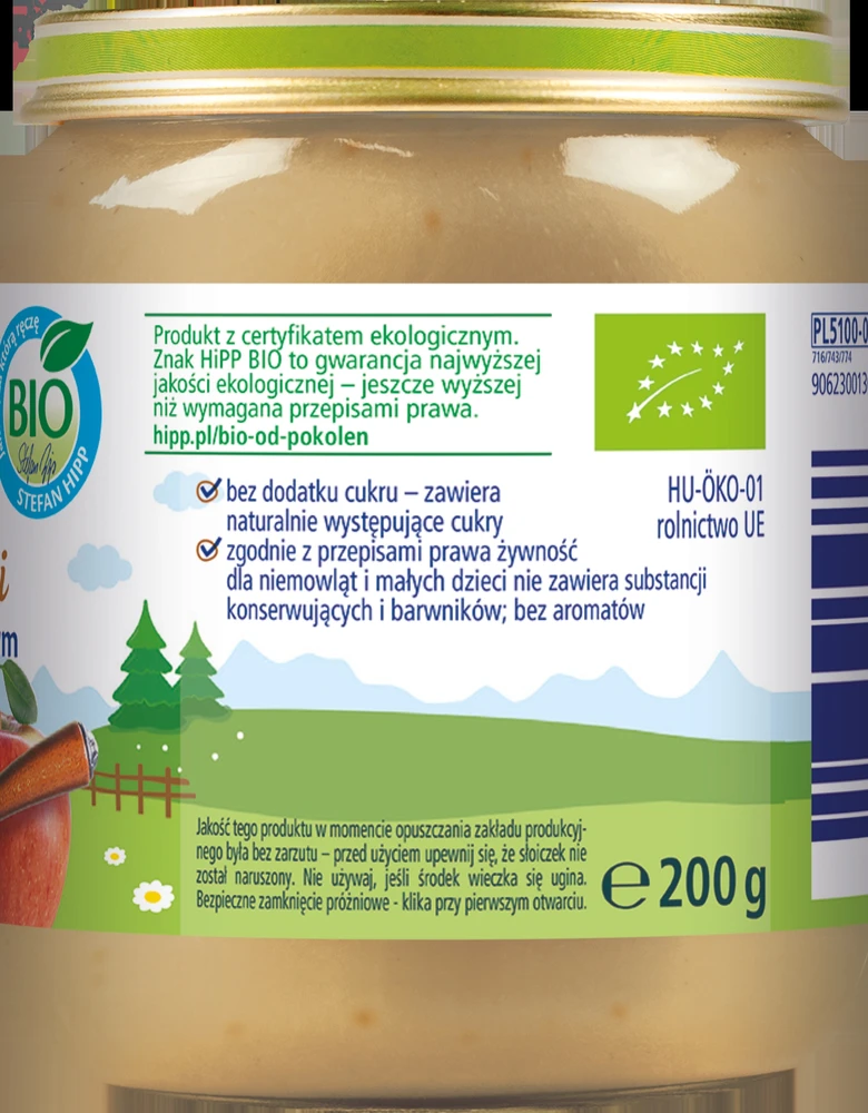HiPP BIO desertas, blyneliai su obuolių padažu, 200g po 9 mėn