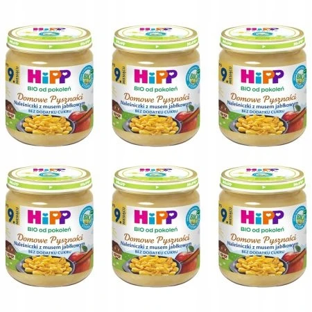 HiPP BIO desertas, blyneliai su obuolių padažu, 200g po 9 mėn