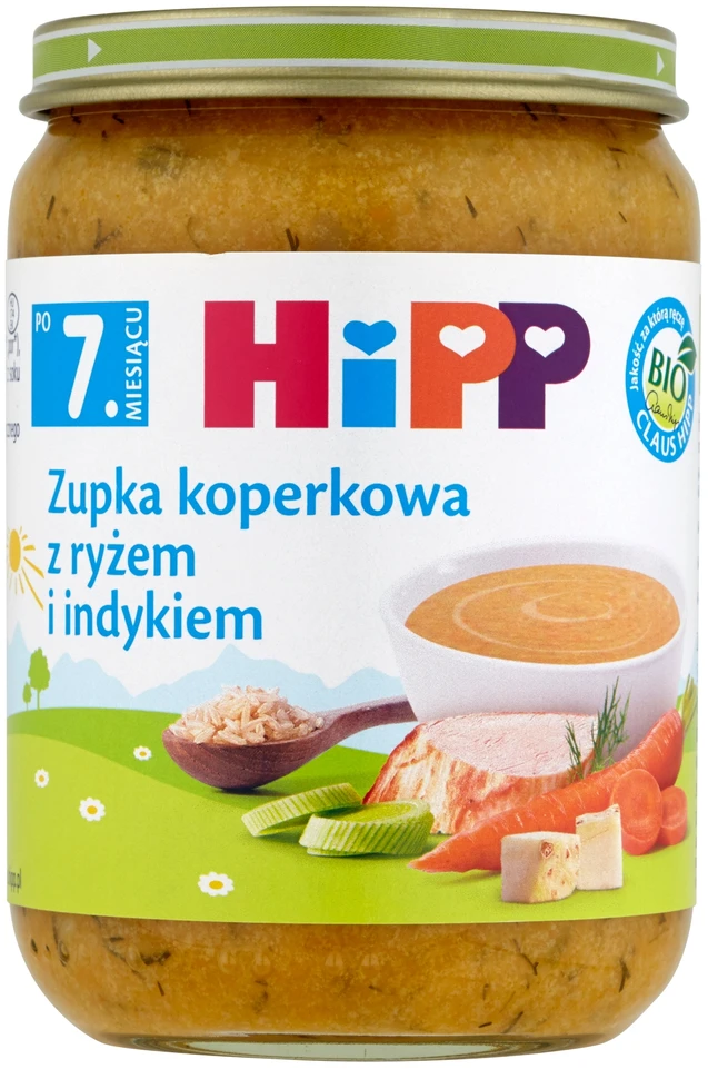 HiPP BIO kartoms krapų sriuba su ryžiais ir kalakutiena po 7 mėnesio