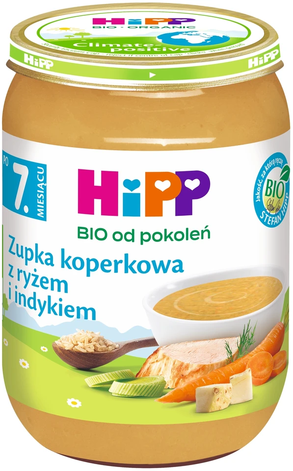 HiPP BIO kartoms krapų sriuba su ryžiais ir kalakutiena po 7 mėnesio