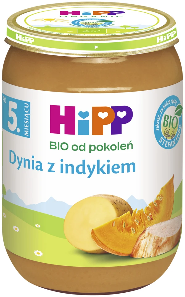 HiPP BIO kartoms moliūgų su obuoliu ir kalakutiena vakarienė 190 g