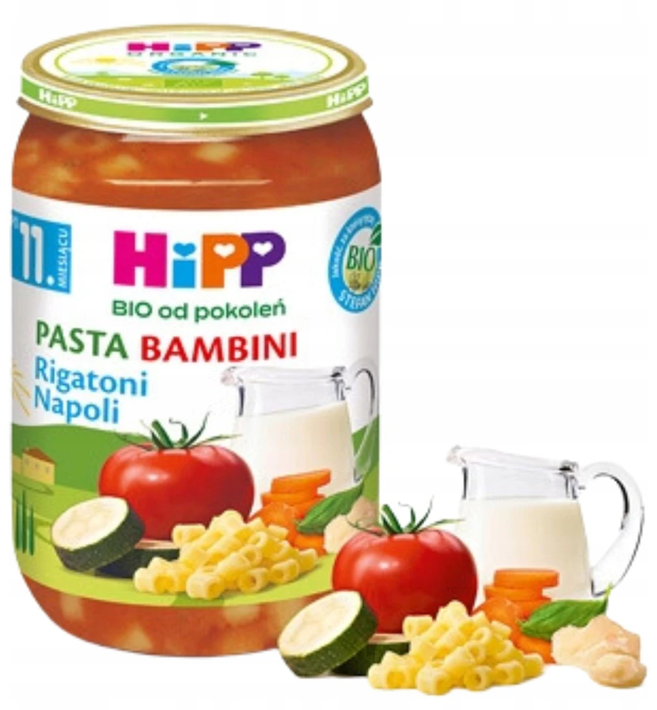 HiPP BIO kartoms, Rigatoni Napoli po 11 mėnesių 220 g
