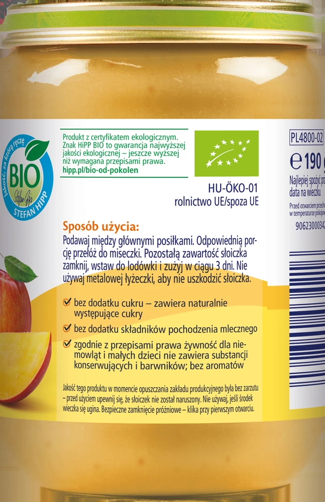 HiPP BIO kartoms Vaisiai su pilno grūdo koše po 5 mėnesio, 190g