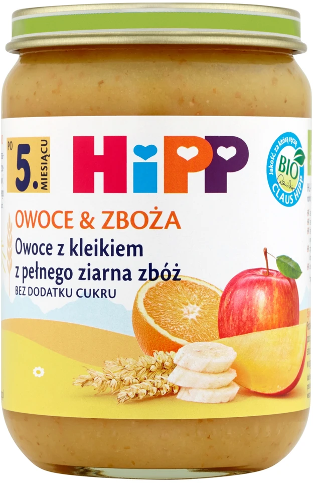 HiPP BIO kartoms Vaisiai su pilno grūdo koše po 5 mėnesio, 190g