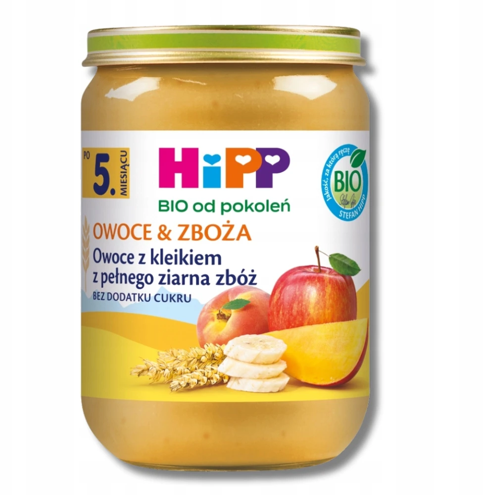 HiPP BIO kartoms Vaisiai su pilno grūdo koše po 5 mėnesio, 190g