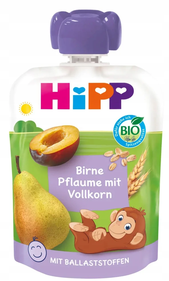 HiPP BIO kriaušių slyvų grūdų putėsiai 90g
