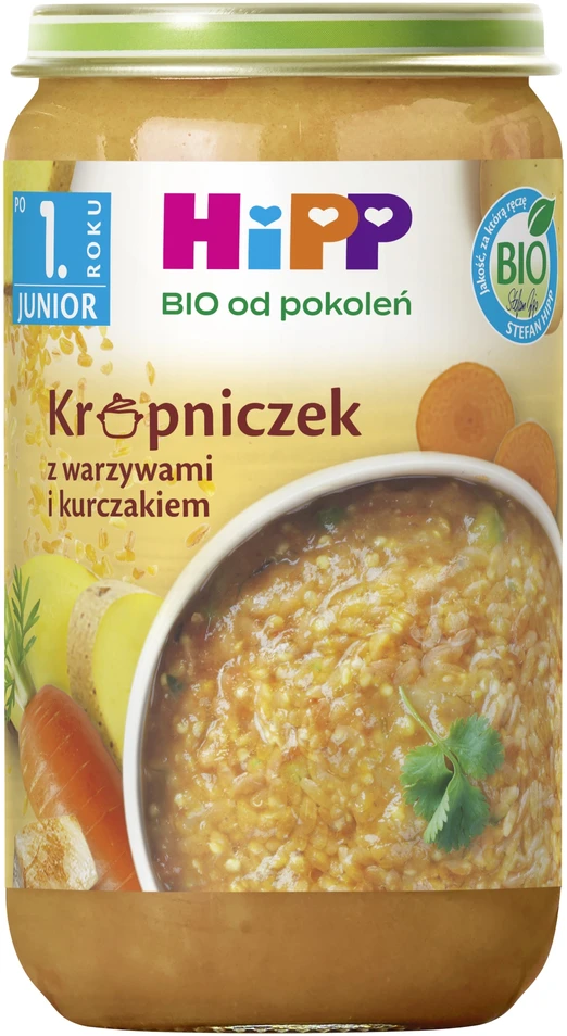 HiPP BIO Krupniczek Vegetables Vištiena 250g Po 1 metų Vaikams