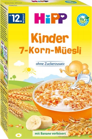 HiPP BIO muslis 7 dribsniai su bananais, 200 g