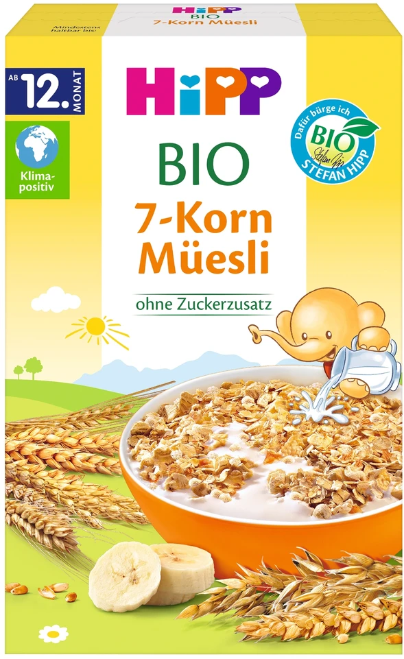 HiPP BIO muslis 7 dribsniai su bananais, 200 g
