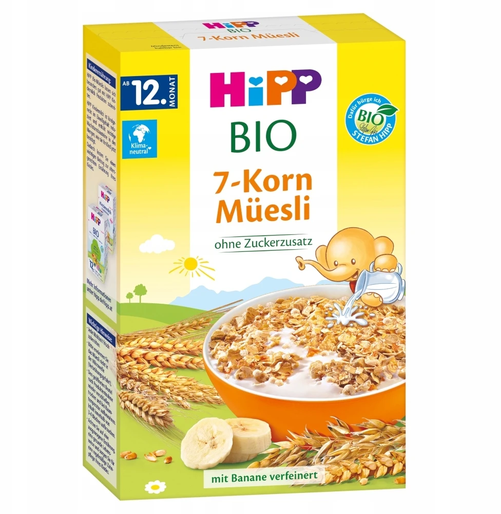 HiPP BIO muslis 7 dribsniai su bananais, 200 g