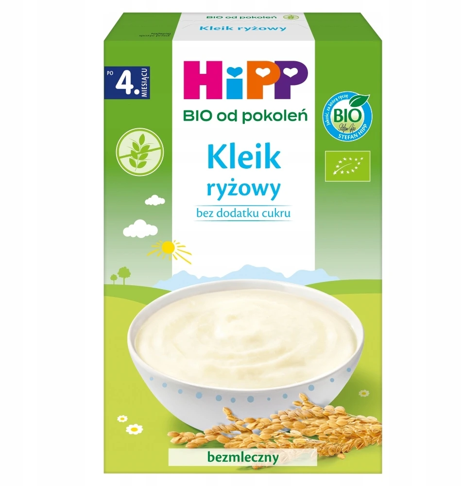 HiPP BIO RYŽIŲ KLIJAI, be cukraus, BE PIENO 200g po 4 mėn.