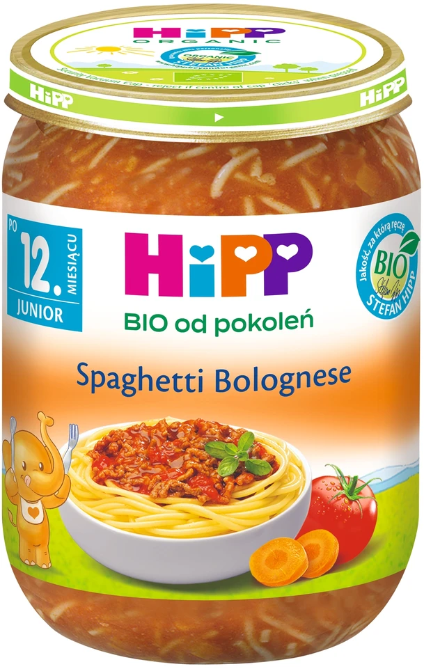 HIPP BIO Spageti Bolonijos vakarienė po 1 metų 250 g