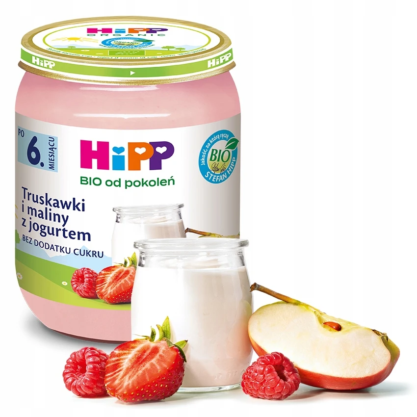 HiPP BIO Vaisiniai desertai su JOGURTU po 6 mėnesių 2x160g