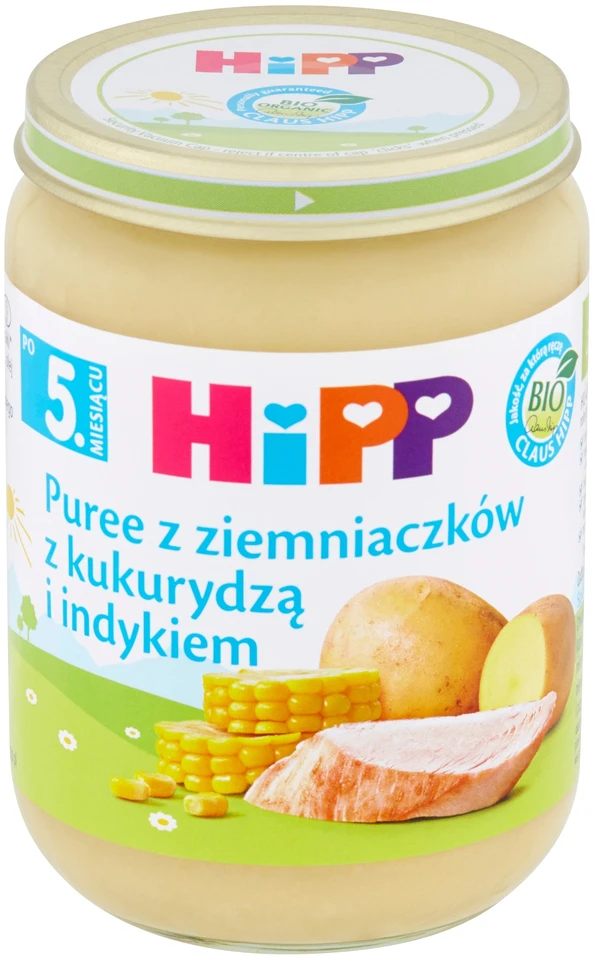 HiPP Bulvių tyrė su kukurūzais ir kalakutiena BIO 190g po 5 mėn