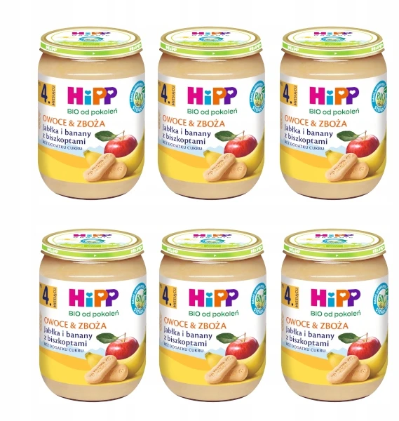 HiPP desertas Obuoliai ir bananai su ekologiškais biskvitais, 190g
