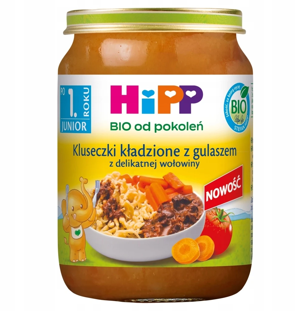 Hipp Junior vakarienės kukuliai su jautienos guliašu 250 g