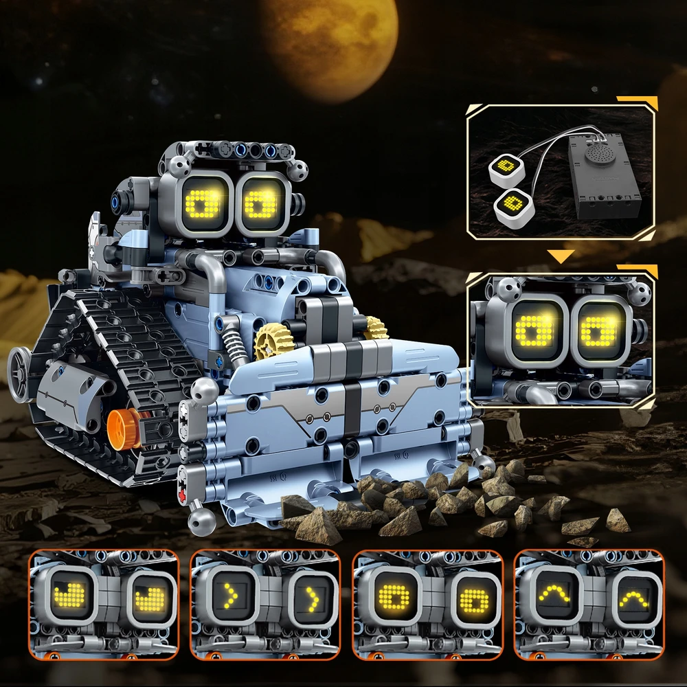 HiWEEGO BLOKŲ ROBOTO NUOTOLINIO KONTROLĖ RC TANK TRANSPORTO PRIEMONĖS LED PROGRAMAVIMAS 5in1 699vnt.