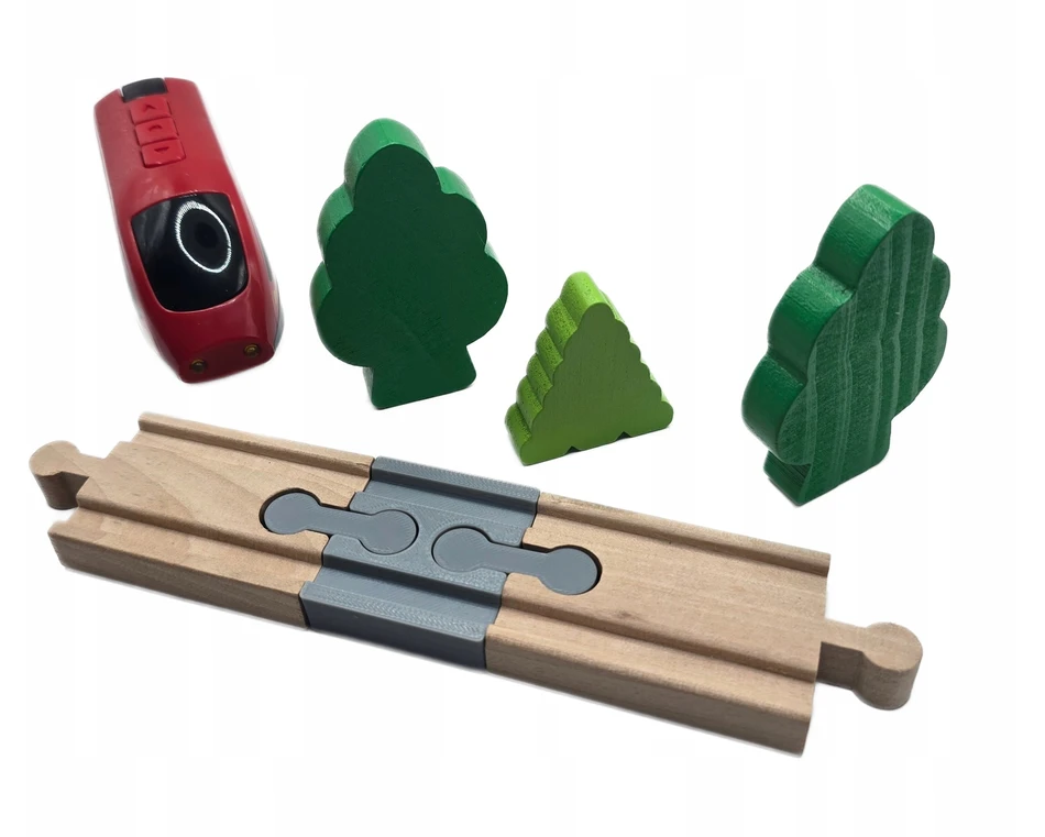 HobbyHold SET 10x TISIUS JUNGTIS, skirtas mediniams traukinių bėgiams Bigjigs