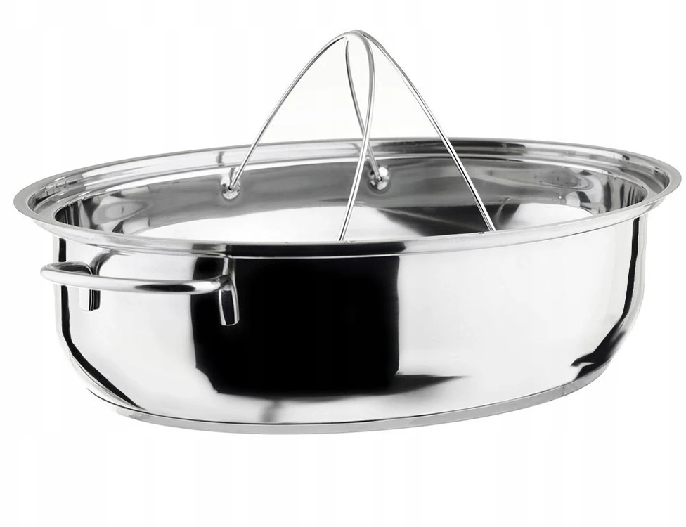 Hoffner KIETAUS NERŪDIJANČIO PLIENO keptuvė, 5,6 l, 34 cm, 3 viename, grotelių garų įdėklas