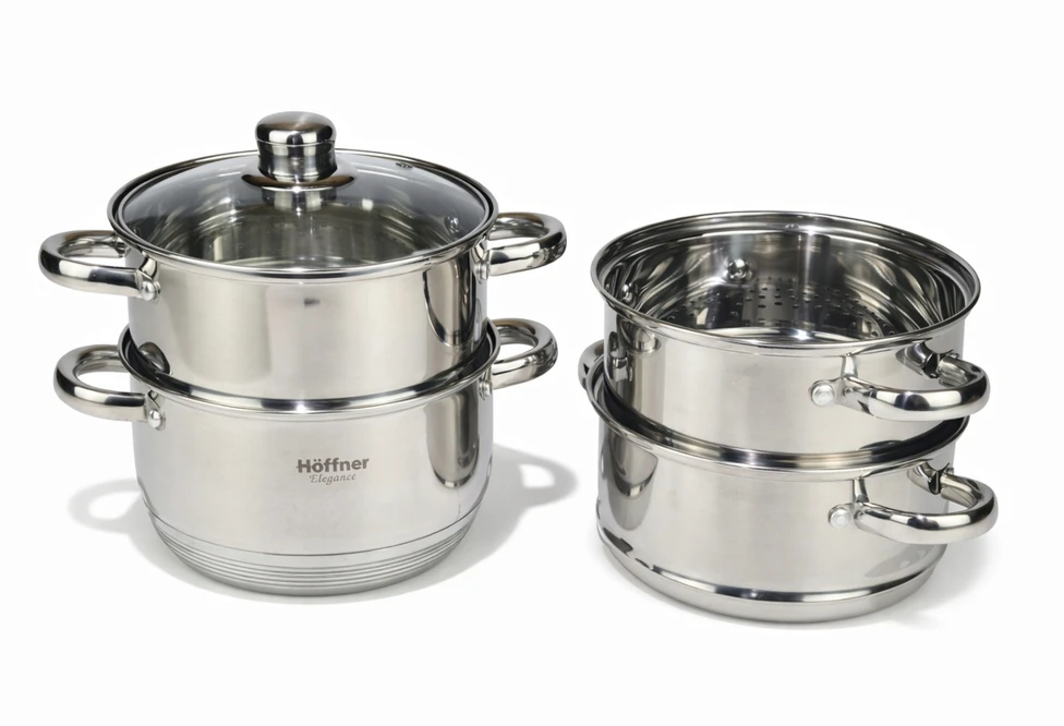 Hoffner STEAMER POT STEAMER 2 L POT INDUKCINIAI DUJINIAI